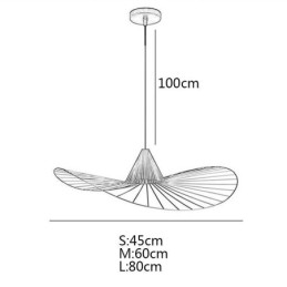 Designer Touch Decorative Iron Pendant Light Simple Straw Hat Lamp 1 Light