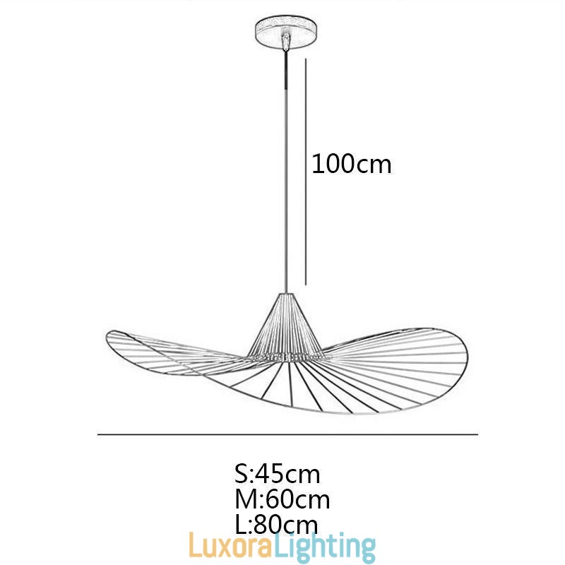 Designer Touch Decorative Iron Pendant Light Simple Straw Hat Lamp 1 Light