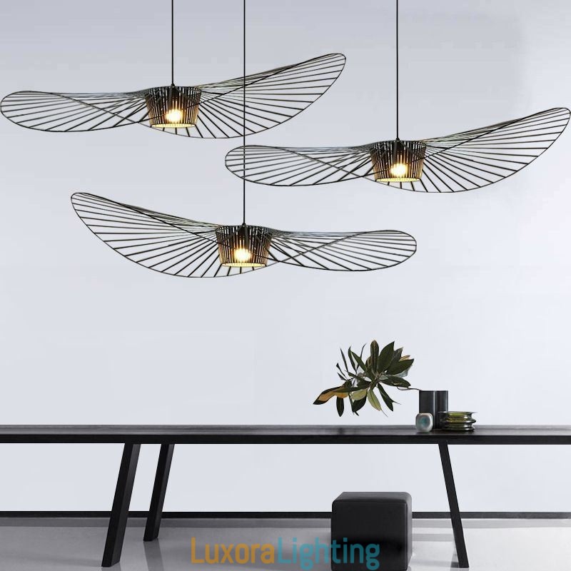 Designer Touch Decorative Iron Pendant Light Straw Hat Lamp 1 Light