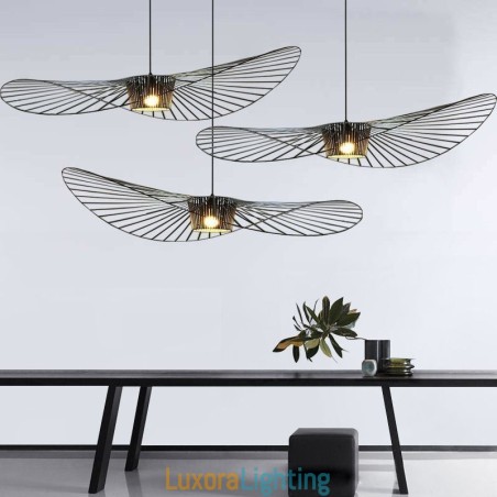 Designer Touch Decorative Iron Pendant Light Straw Hat Lamp 1 Light