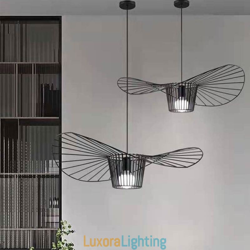 Designer Touch Decorative Iron Pendant Light Straw Hat Lamp 1 Light