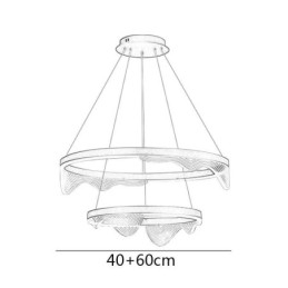 Designer Touch Decorative Golden Wave Ripple Pendant Light Ceiling Light 2 Light