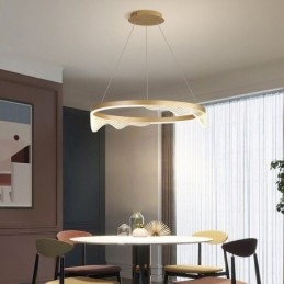 Designer Touch Decorative Nordic Aluminum Pendant Light Golden Wave Ripple Hanging Light