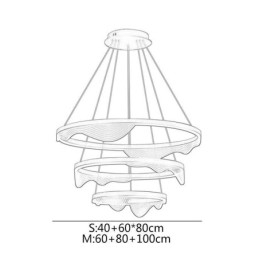 Designer Touch Decorative Pendant Light Golden Wave Ripple Hanging Light 3 Light