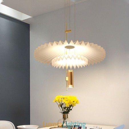 Designer Touch Decorative Modern Pleated Pendant Light Acrylic Lighting