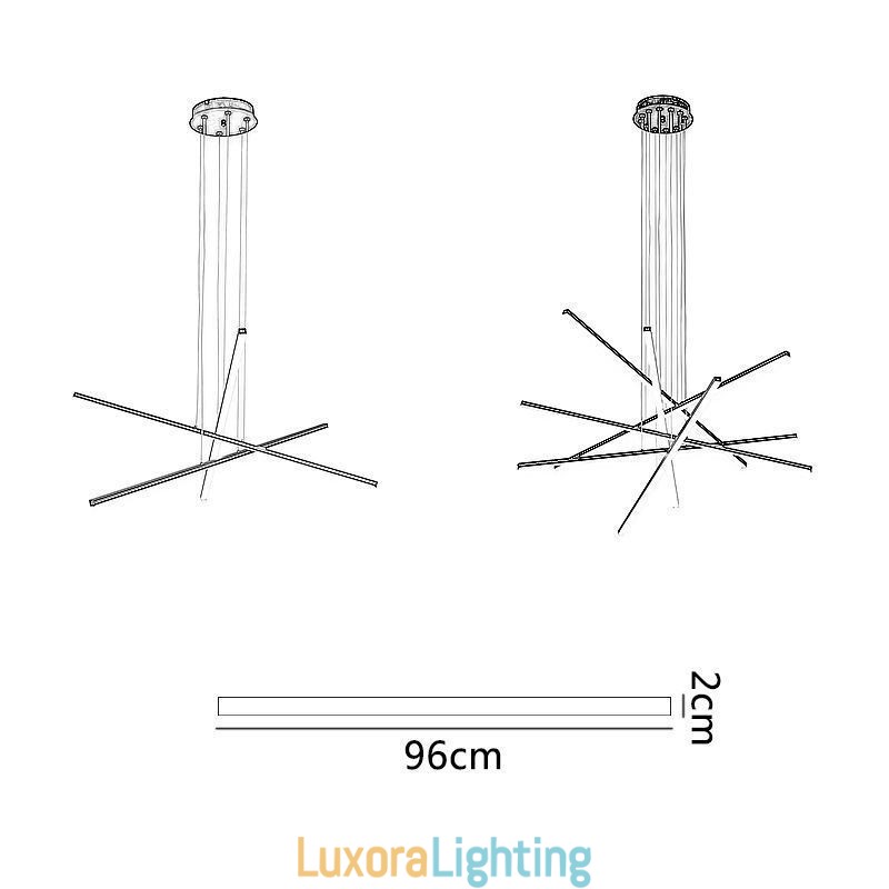Designer Touch Decorative Linear Suspension Pendant Light Light Fixture