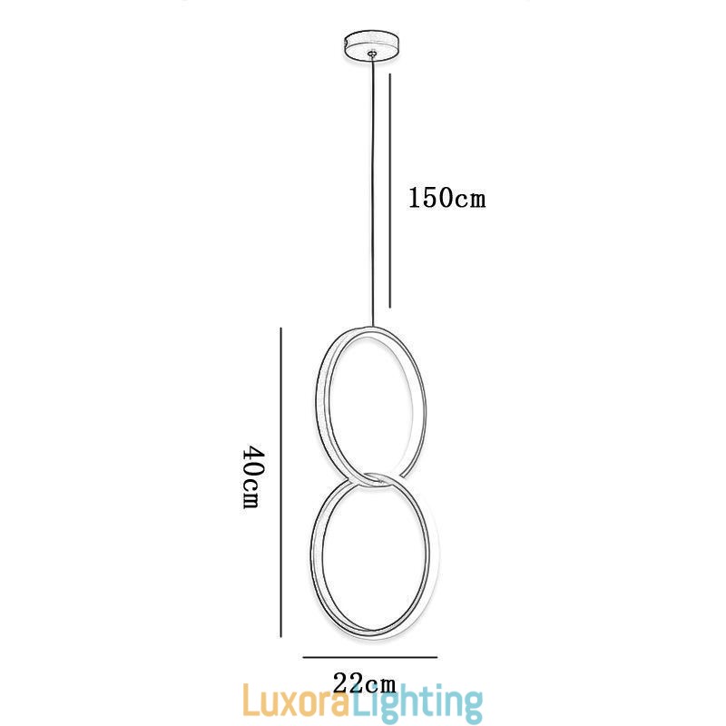Designer Touch Decorative Mimimalist Double Ring Pendant Light