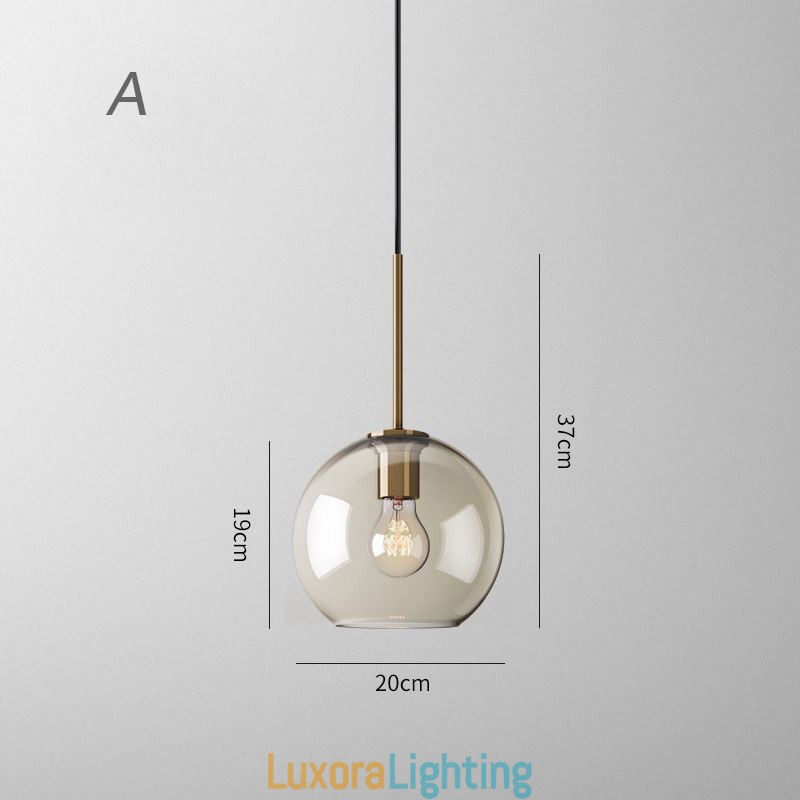 Designer Touch Decorative Glass Pendant Light Minimalist Cognac Color Glass Light Fixture