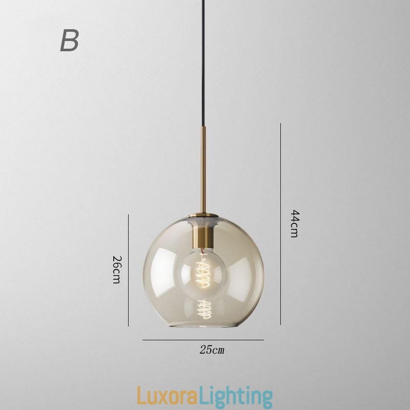 Designer Touch Decorative Glass Pendant Light Minimalist Cognac Color Glass Light Fixture