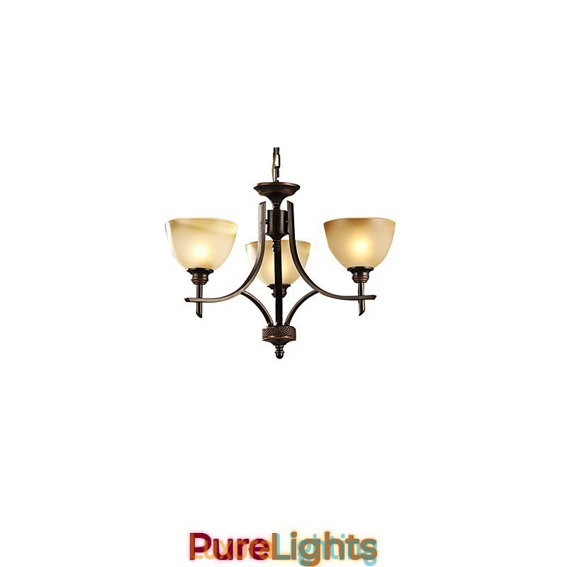 Designer Touch Decorative Elegant Chandelier with 3 Lights in Warm Light