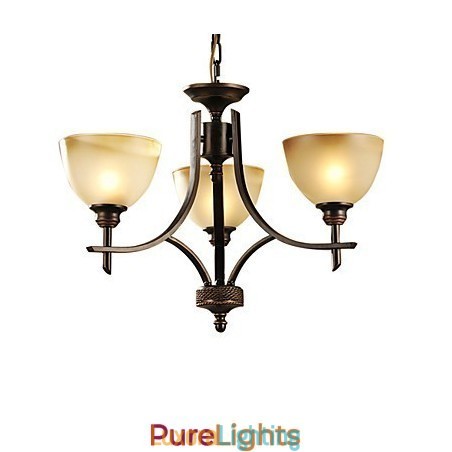 Designer Touch Decorative Elegant Chandelier with 3 Lights in Warm Light