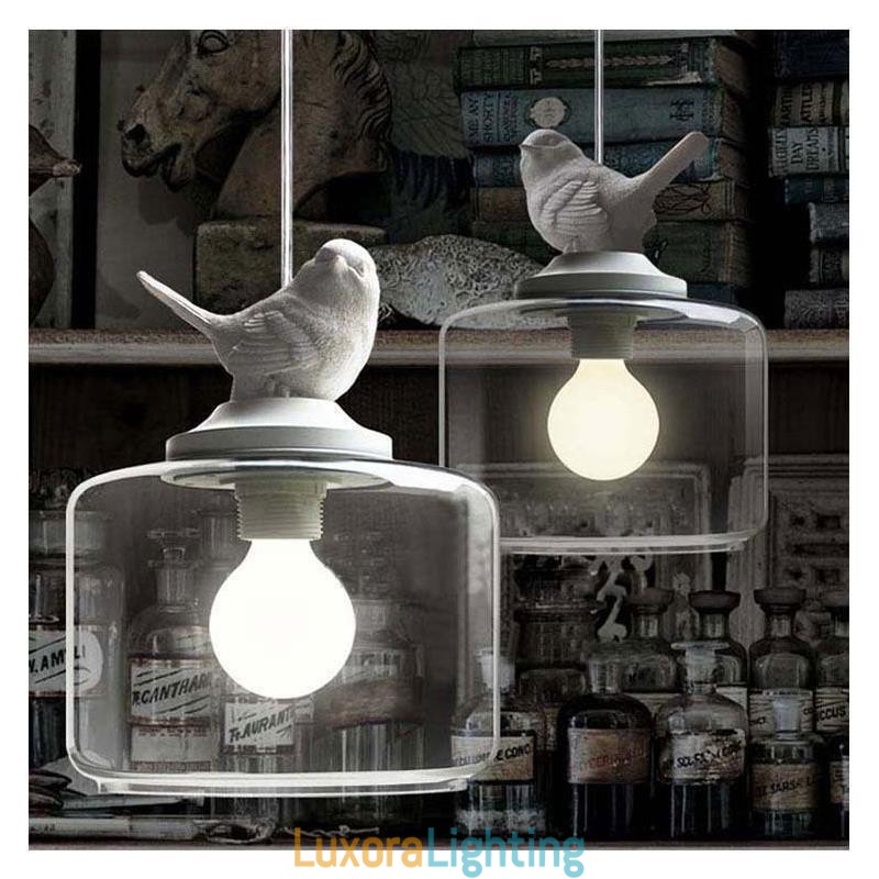 Designer Touch Decorative Retro Style Glass Pendant Light Little Bird Lighting