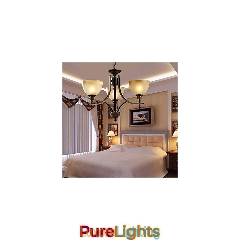 Designer Touch Decorative Elegant Chandelier with 3 Lights in Warm Light