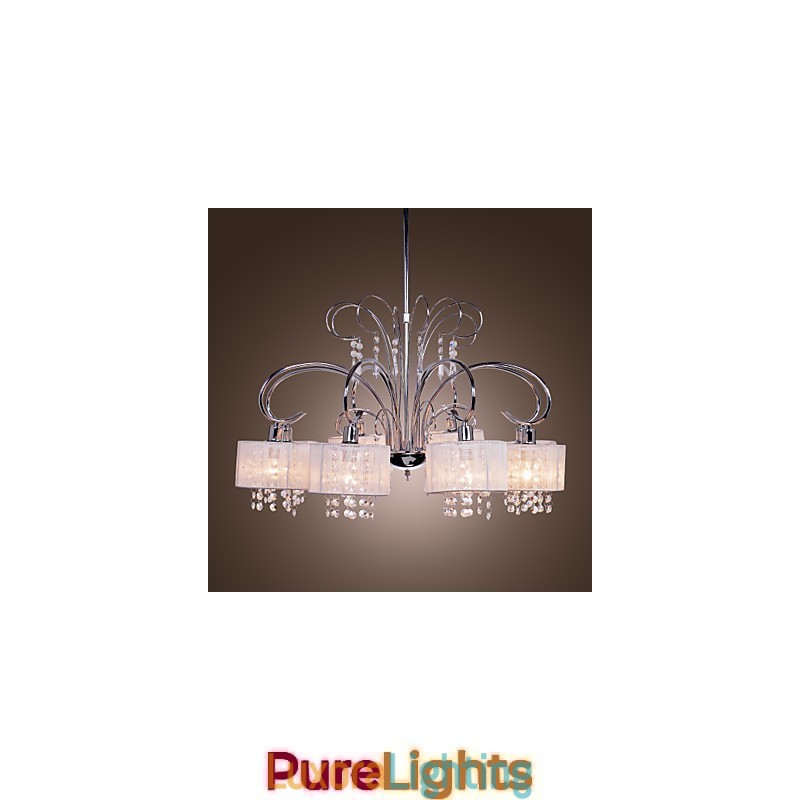 Designer Touch Decorative Modern Contemporary Crystal Chrome Metal Chandelier