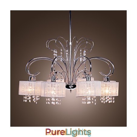 Designer Touch Decorative Modern Contemporary Crystal Chrome Metal Chandelier