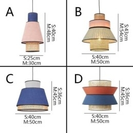 Designer Touch Decorative 1 Light Dress Lampshade Pendant Lamp Bamboo Weave Lighting