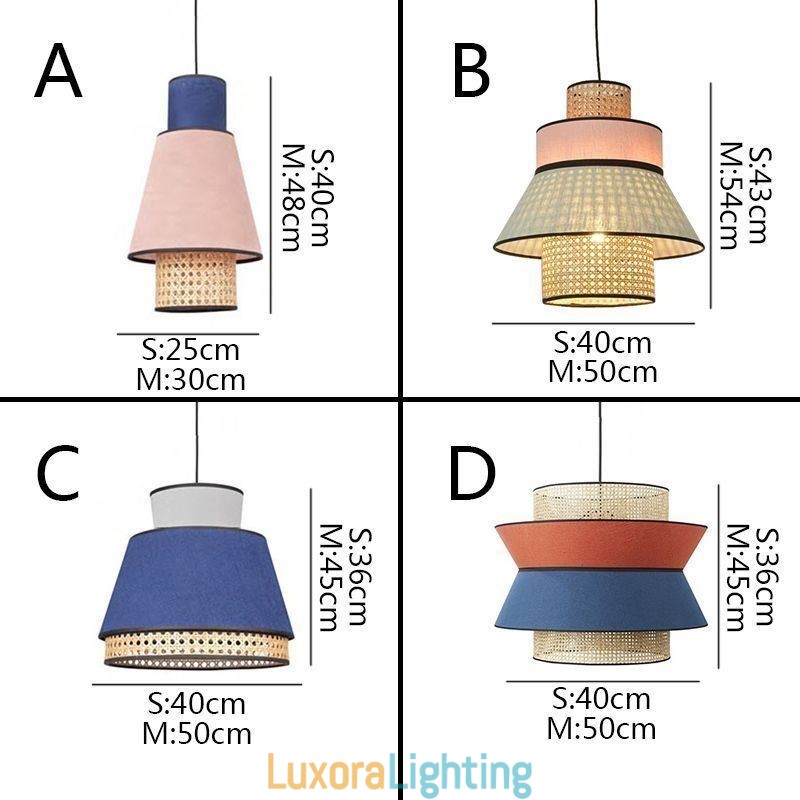 Designer Touch Decorative 1 Light Dress Lampshade Pendant Lamp Bamboo Weave Lighting