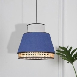 Designer Touch Decorative 1 Light Dress Lampshade Pendant Lamp Bamboo Weave Lighting