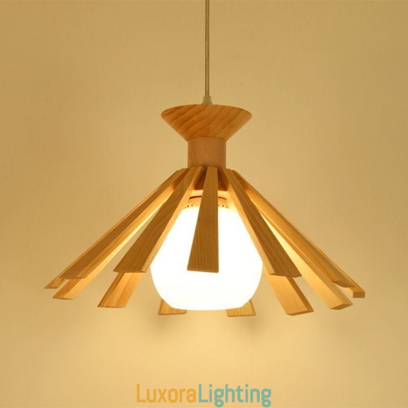 Designer Touch Decorative Simple Style Wood Pendant Light Fixture