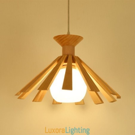 Designer Touch Decorative Simple Style Wood Pendant Light Fixture
