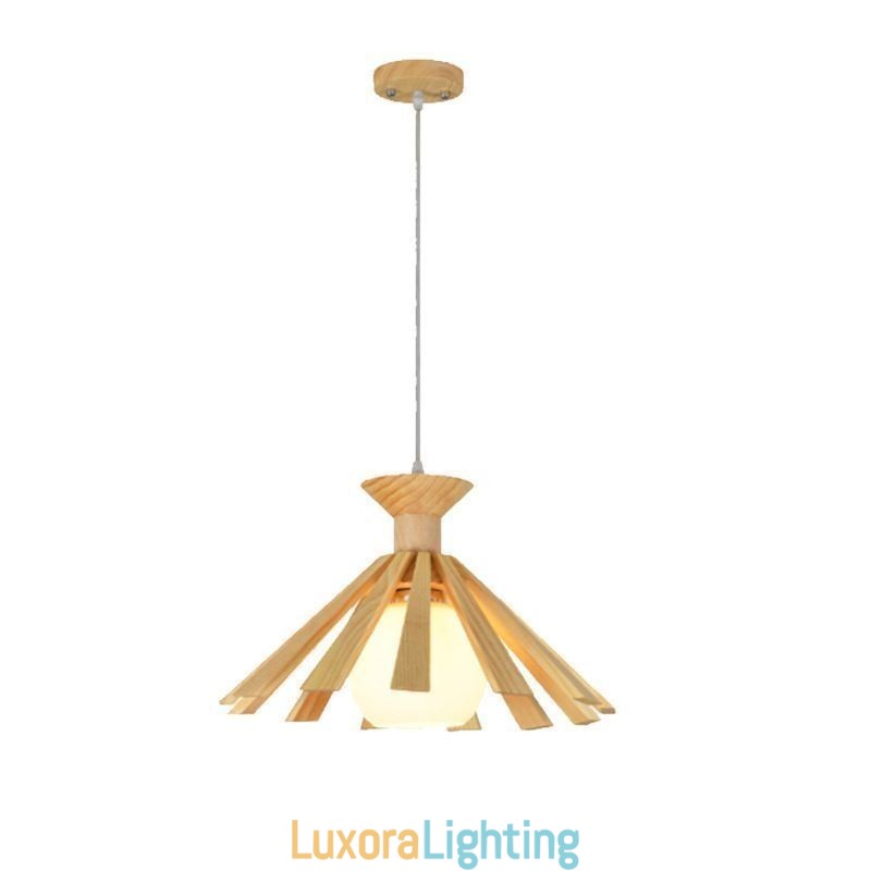 Designer Touch Decorative Simple Style Wood Pendant Light Fixture