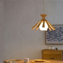 Designer Touch Decorative Simple Style Wood Pendant Light Fixture