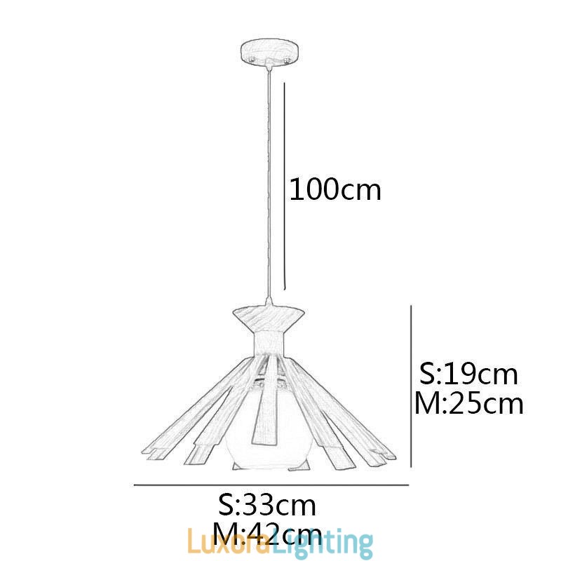 Designer Touch Decorative Simple Style Wood Pendant Light Fixture