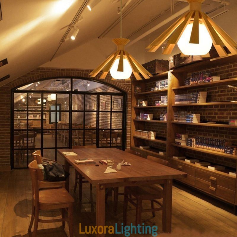 Designer Touch Decorative Simple Style Wood Pendant Light Fixture