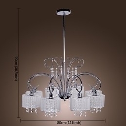 Designer Touch Decorative Modern Contemporary Crystal Chrome Metal Chandelier