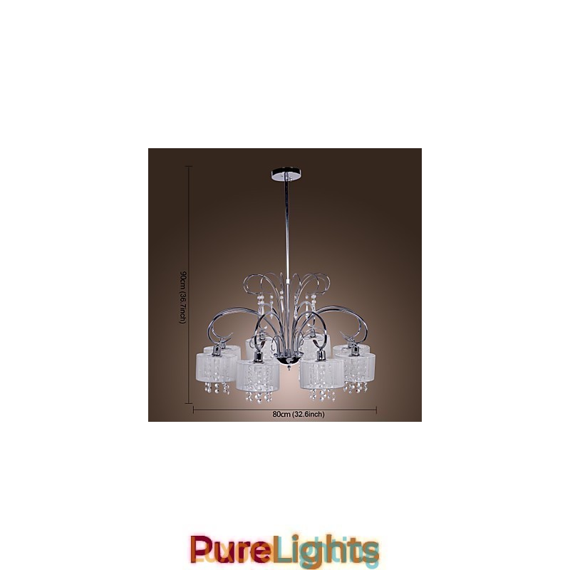 Designer Touch Decorative Modern Contemporary Crystal Chrome Metal Chandelier