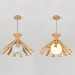 Designer Touch Decorative Simple Style Wood Pendant Light Fixture