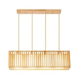Designer Touch Decorative Minimalist Wood Cage Pendant Light