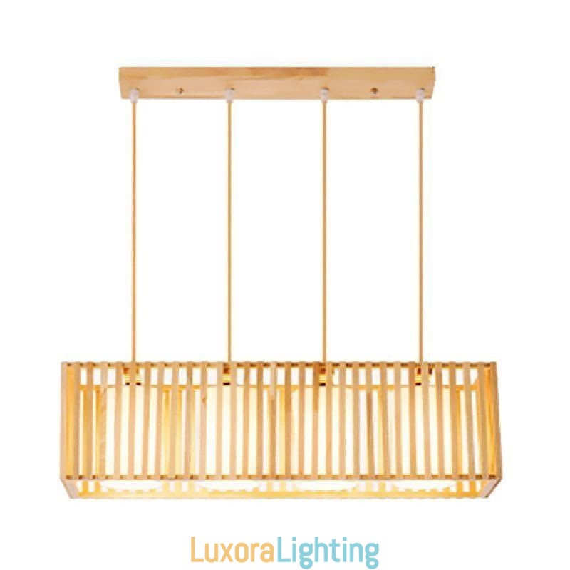 Designer Touch Decorative Minimalist Wood Cage Pendant Light