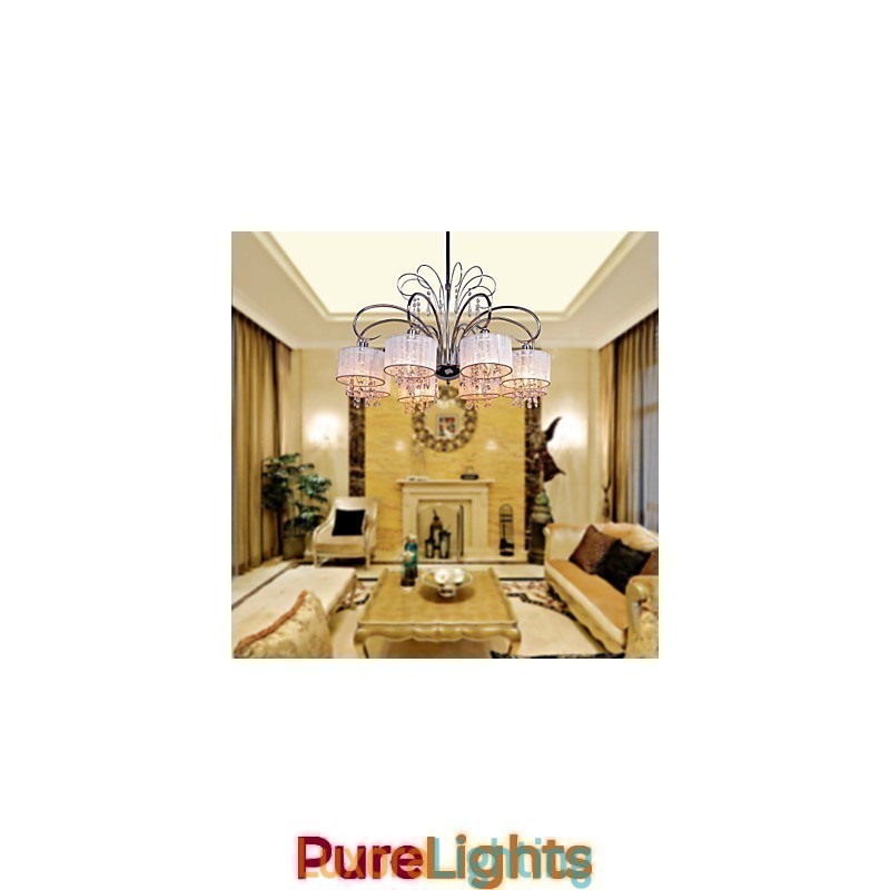 Designer Touch Decorative Modern Contemporary Crystal Chrome Metal Chandelier