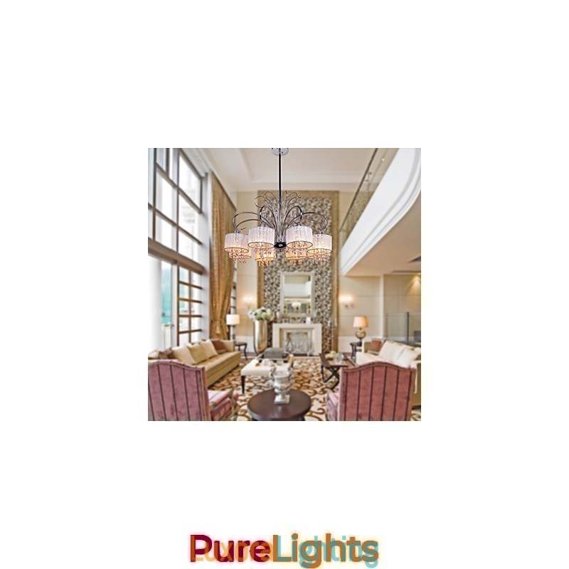 Designer Touch Decorative Modern Contemporary Crystal Chrome Metal Chandelier