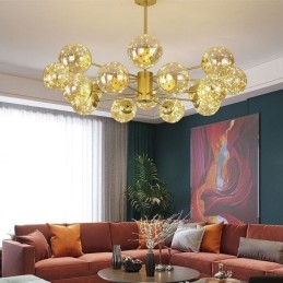 Designer Touch Decorative Magic Bean Pendant Light Nordic Style Glass Ball Gypsophila Pendant Light