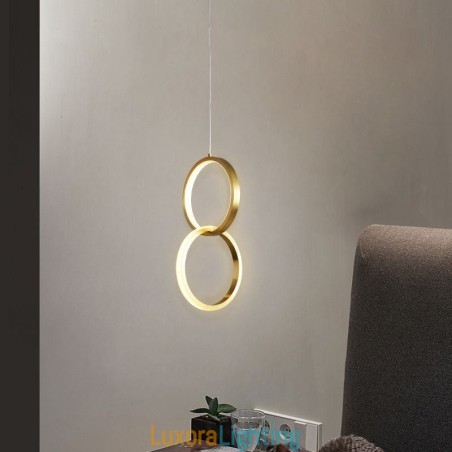 Designer Touch Decorative Pendant Light Brass Rings Light Fixture