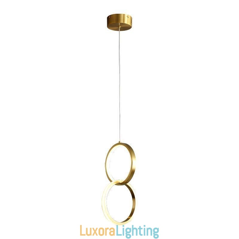 Designer Touch Decorative Pendant Light Brass Rings Light Fixture