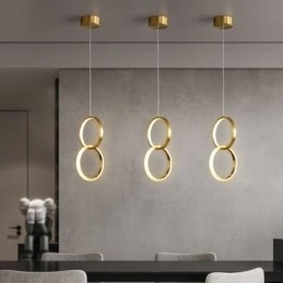 Designer Touch Decorative Pendant Light Brass Rings Light Fixture