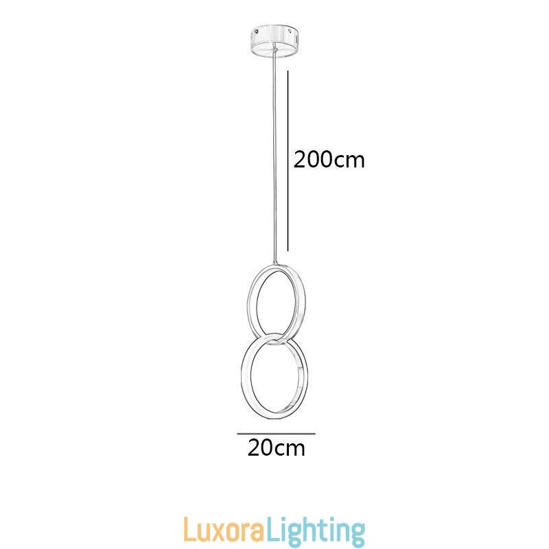 Designer Touch Decorative Pendant Light Brass Rings Light Fixture