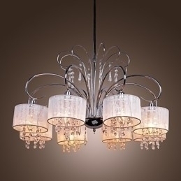 Designer Touch Decorative Modern Contemporary Crystal Chrome Metal Chandelier