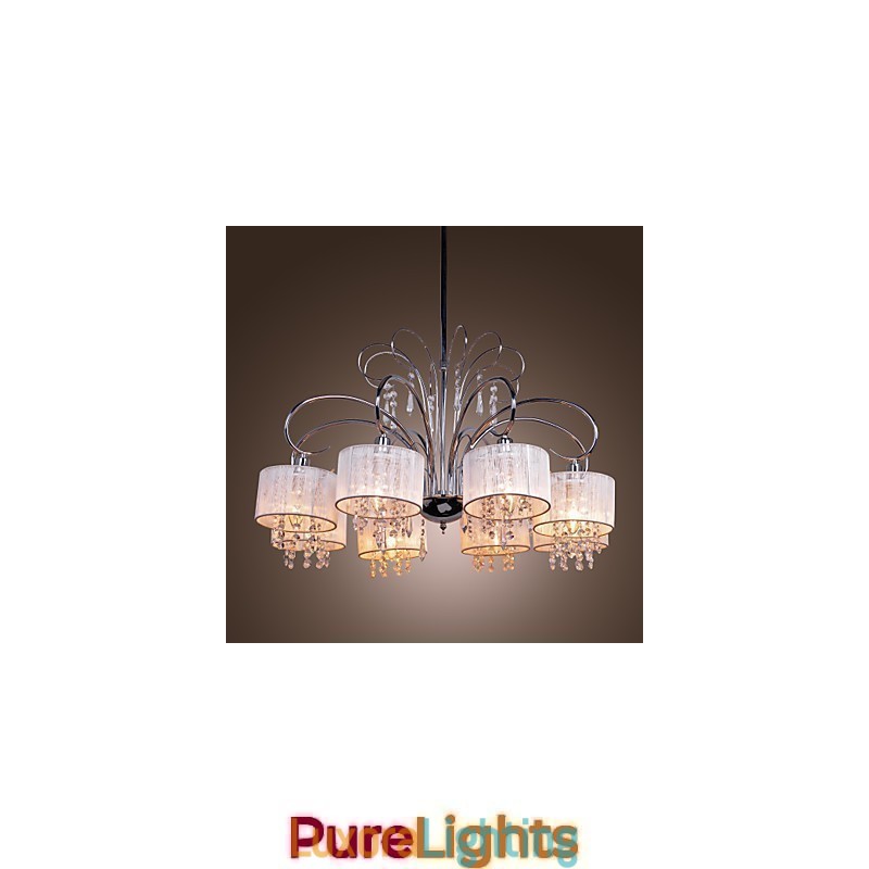 Designer Touch Decorative Modern Contemporary Crystal Chrome Metal Chandelier
