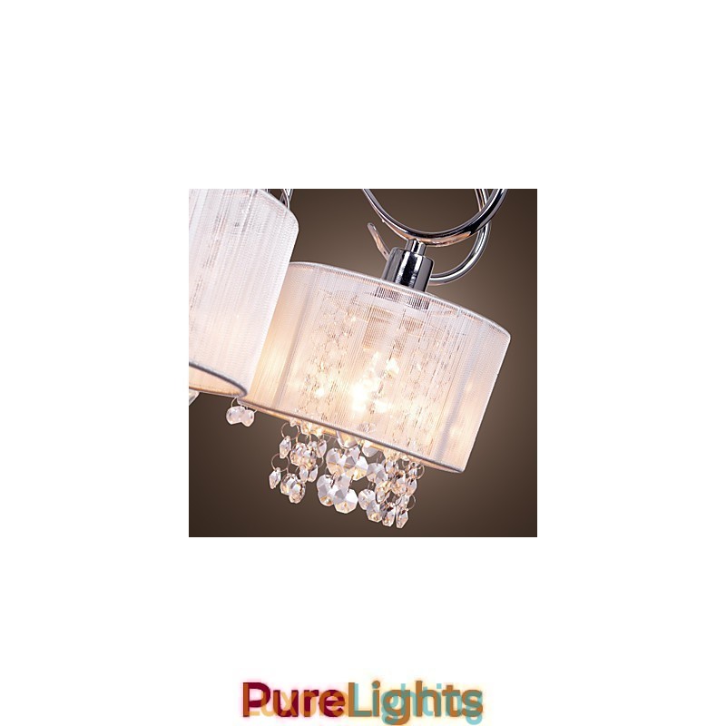 Designer Touch Decorative Modern Contemporary Crystal Chrome Metal Chandelier