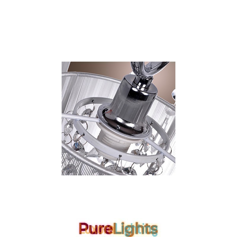 Designer Touch Decorative Modern Contemporary Crystal Chrome Metal Chandelier