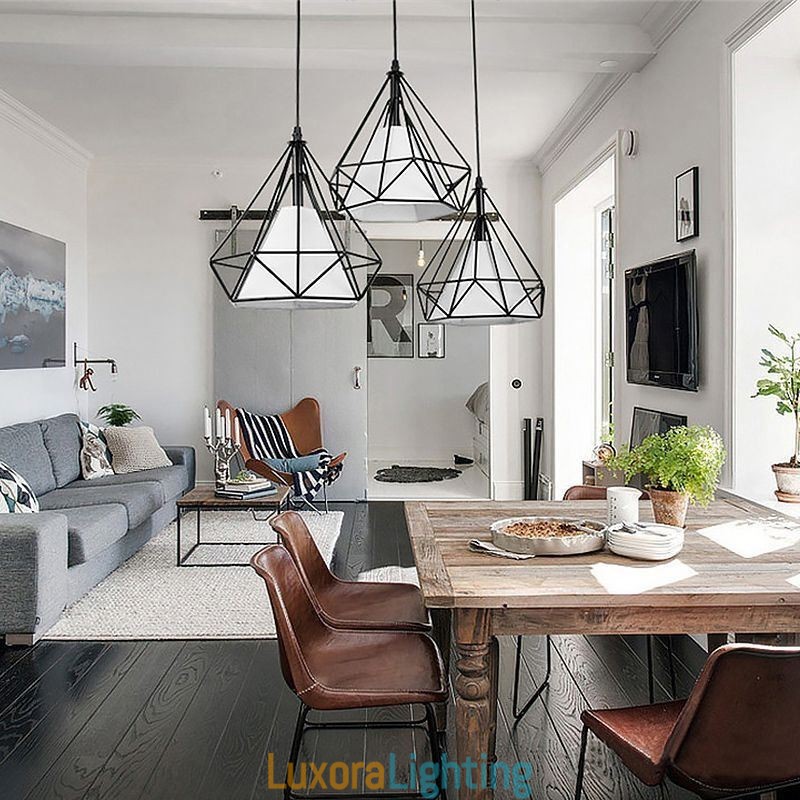 Designer Touch Decorative Diamond Shaped Pendant Light Modern Minimalist Light Fixture