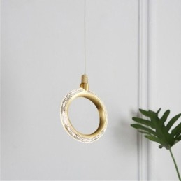 Designer Touch Decorative Pendant Light Acrylic Ring Light Fixture with Spotlight