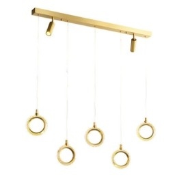 Designer Touch Decorative Pendant Light Acrylic Ring Light Fixture with Spotlight