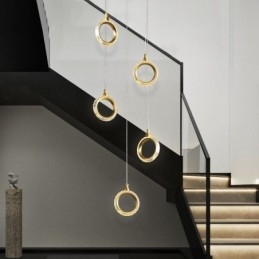 Designer Touch Decorative Pendant Light Acrylic Ring Light Fixture with Spotlight