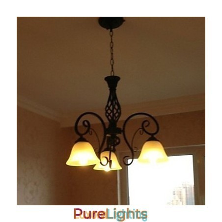 Designer Touch Decorative Rustic Lodge Painting Metal Chandelier