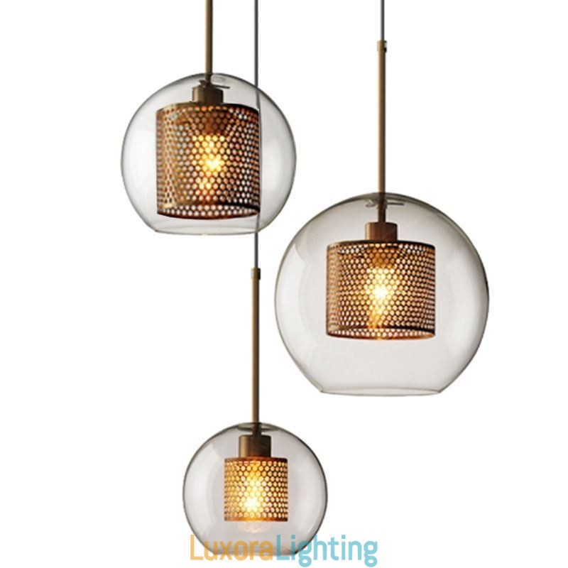 Designer Touch Decorative Minimalist Glass Cluster Pendant Light 3 Light Ceiling Light Island